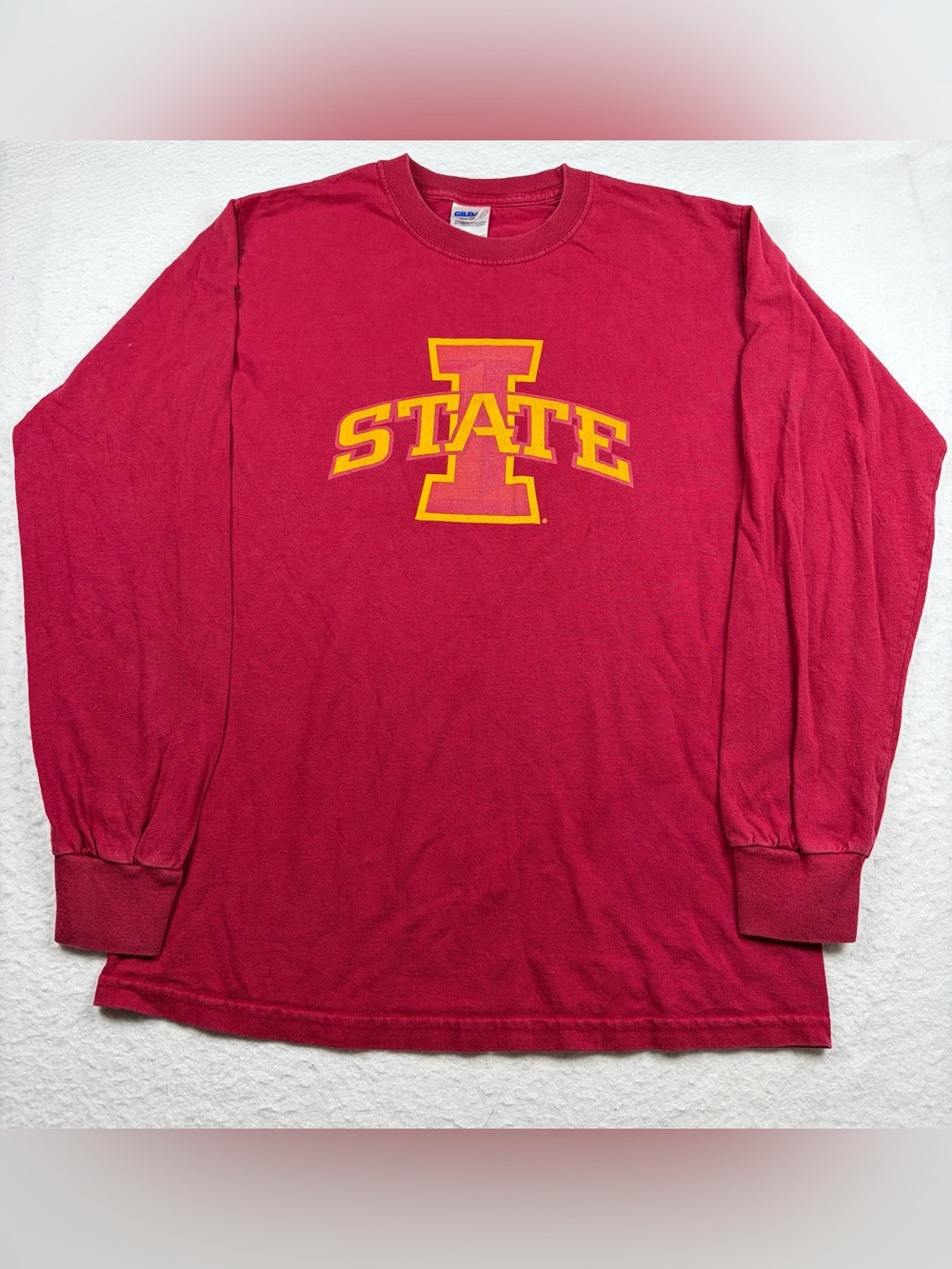 Iowa State Cyclones LS Graphic Tshirt Red S VTG Retro NCAA
